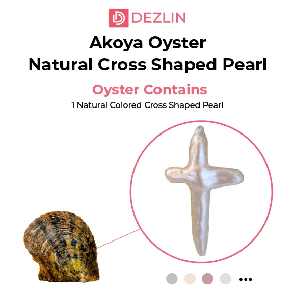 Cross Shaped Natural Colored Pearl in Oyster YASCROSSNAT Earrings