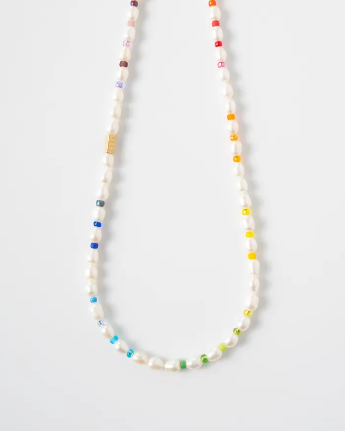 CUN Necklaces Fierte Multicolor Seed Bead Pearl Necklace