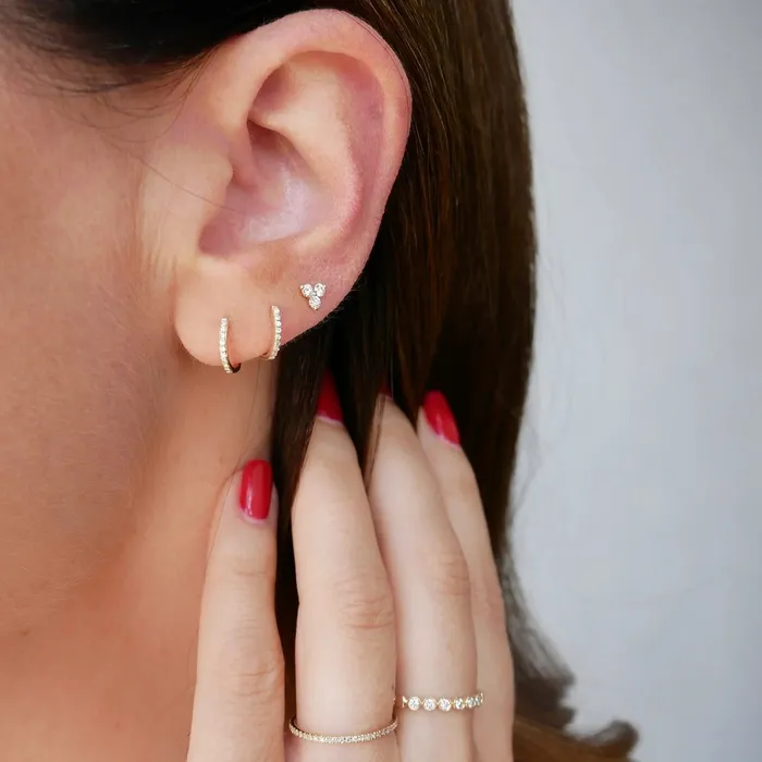 Diamond Mini Huggie ef collection Earrings