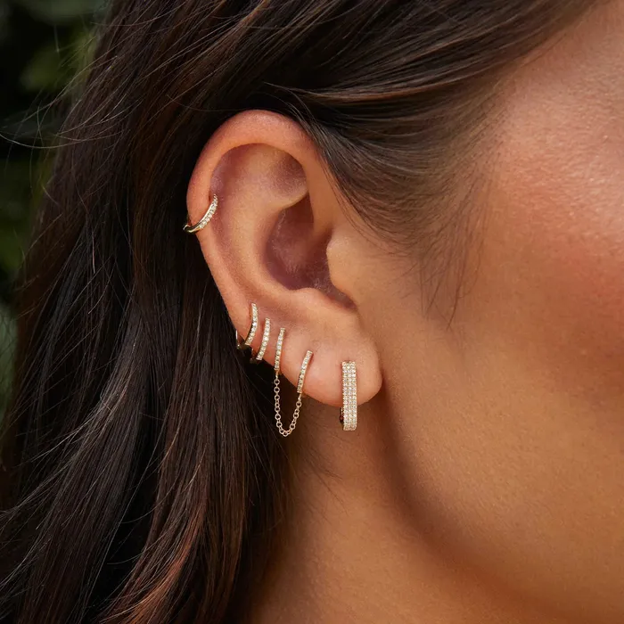 Diamond Mini Huggie ef collection Earrings