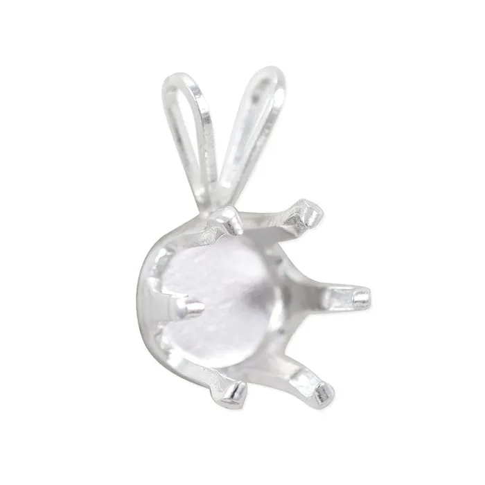 DIY Mount Pendant Pop N Lock 925 Sterling Silver Round 6 Prong POP014 Necklaces DIY Mount Pendant Pop N Lock 925 Sterling Silver Round 6 Prong POP014 Necklaces