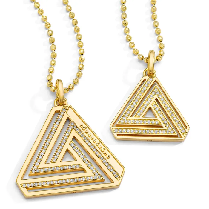 Earrings Aaron Basha Small Abracadabra Triangle Series 4