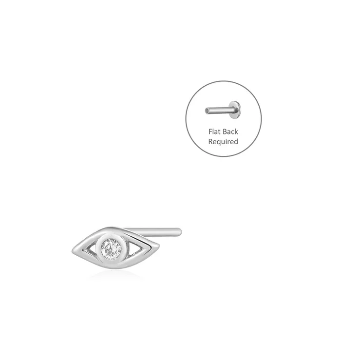 Earrings AURELIE GI CHARLOTTE Diamond Evil Eye Threadless Flatback Earring