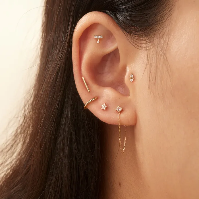 Earrings AURELIE GI FELICITY Diamond Star Threadless Flatback Earring