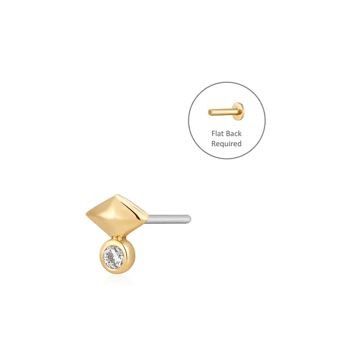 Earrings AURELIE GI GIZA Pyramid Diamond Threadless Flatback Earring