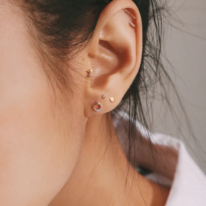 Earrings AURELIE GI GIZA Pyramid Diamond Threadless Flatback Earring