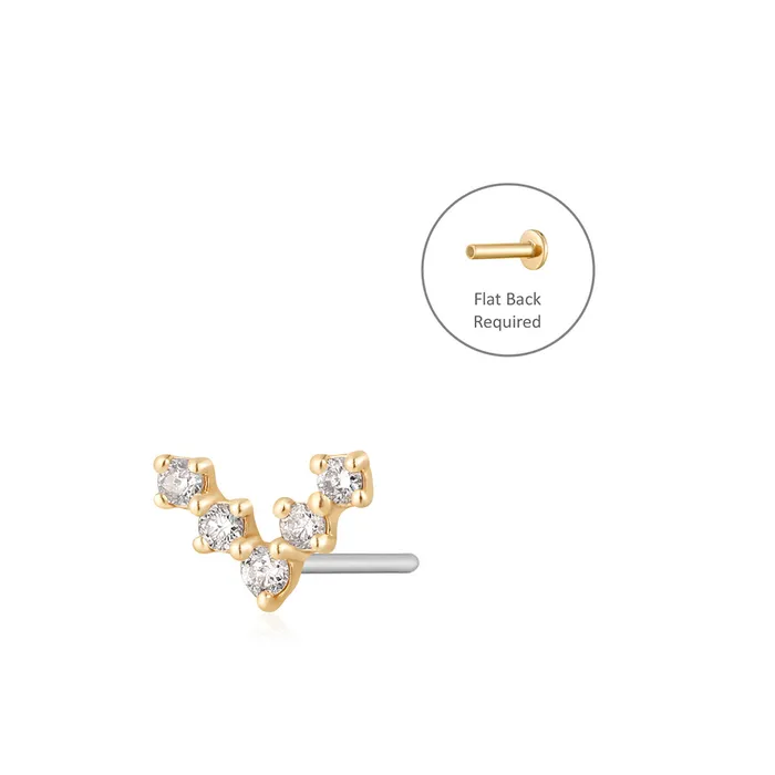 Earrings AURELIE GI HOPE LabGrown Diamond Wishbone Threadless Flatback Earring