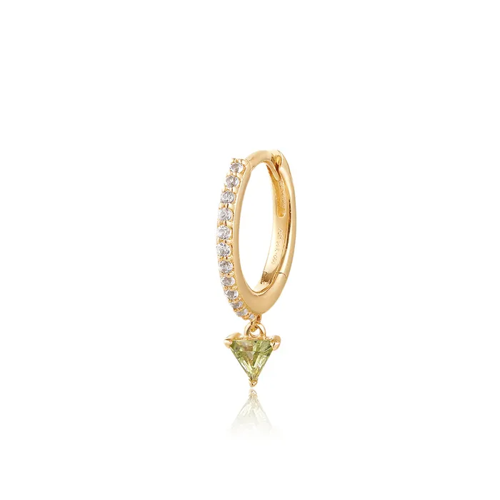 Earrings AURELIE GI PERI Peridot and White Sapphire Huggie Hoop