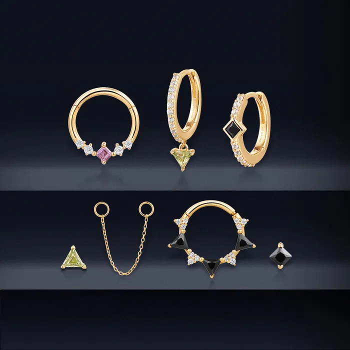 Earrings AURELIE GI PERI Peridot and White Sapphire Huggie Hoop