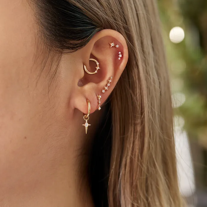 Earrings AURELIE GI STARLET Diamond Bar Single Stud
