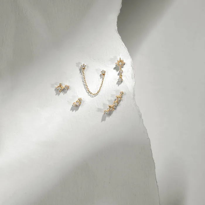 Earrings AURELIE GI STARLET Diamond Bar Single Stud