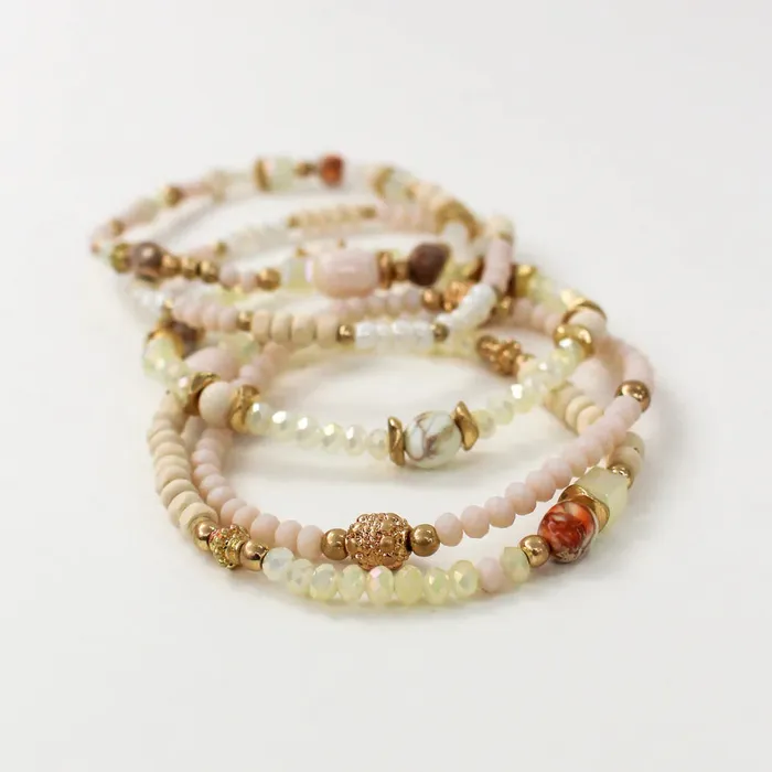 Earrings Candlewick Gift Shop Ivory 5 Row Stack Stretch Bracelets Earrings Candlewick Gift Shop Ivory 5 Row Stack Stretch Bracelets