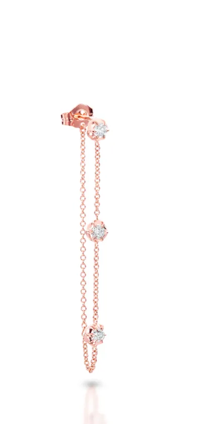 Earrings Carbon Hyde Rose Ear Chain Single