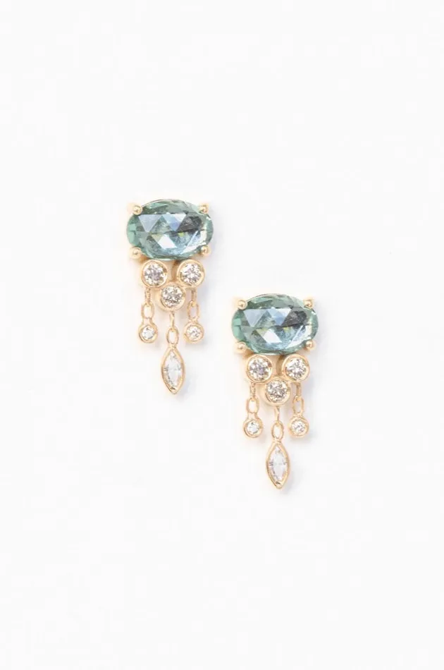 Earrings Celine Daoust Jellyfish Aquamarine Diamonds Earring