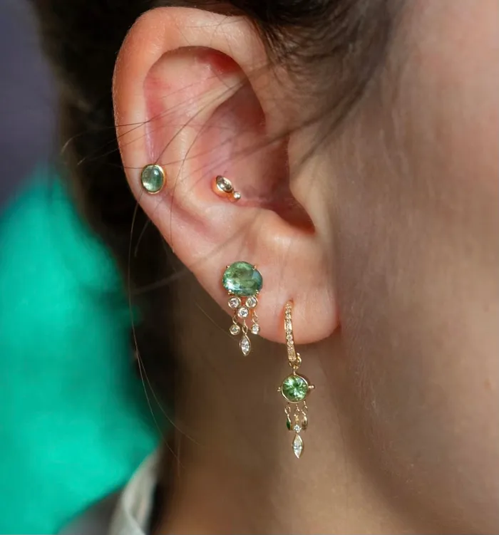 Earrings Celine Daoust Jellyfish Aquamarine Diamonds Earring