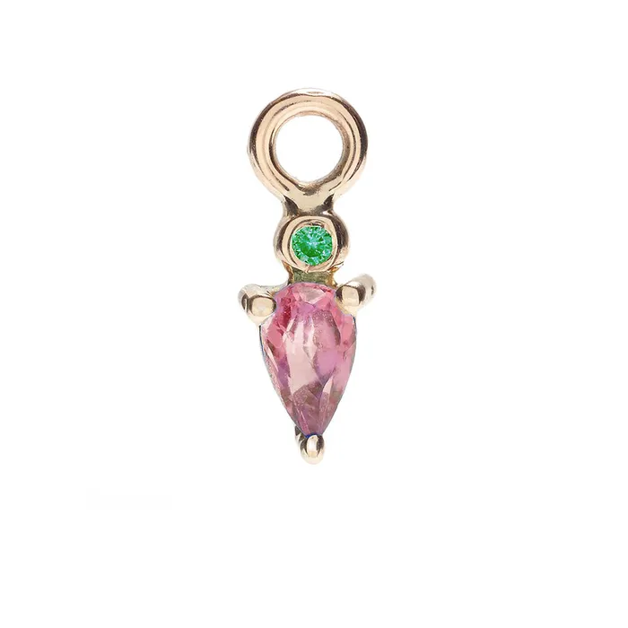 Earrings Droplet Earring Charm Pink and Emerald Scosha