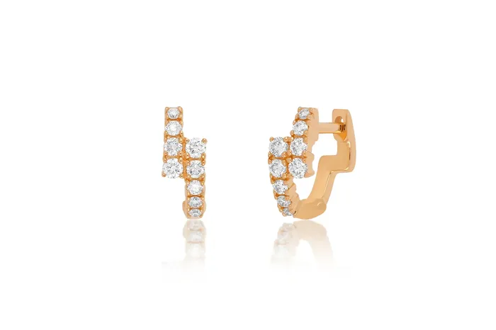 Earrings ef collection Diamond Marley Mini Huggie