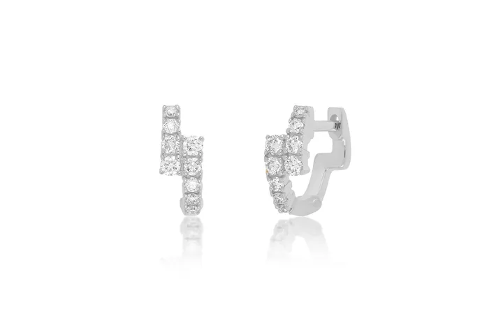 Earrings ef collection Diamond Marley Mini Huggie