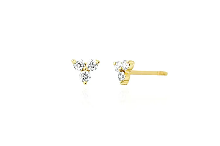 Earrings ef collection Diamond Trio Stud