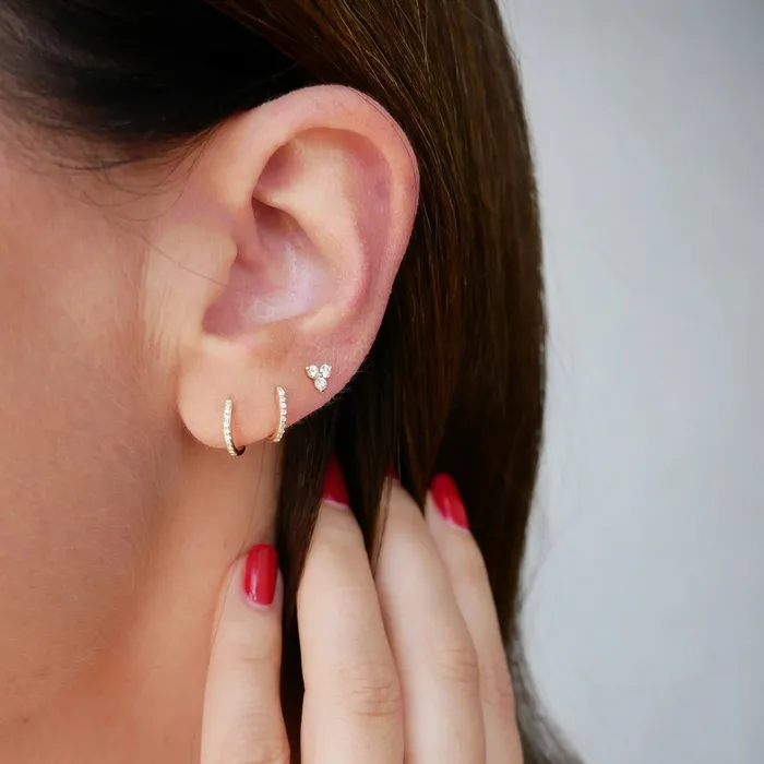 Earrings ef collection Diamond Trio Stud