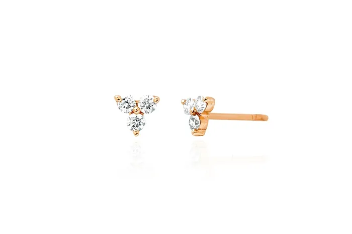 Earrings ef collection Diamond Trio Stud