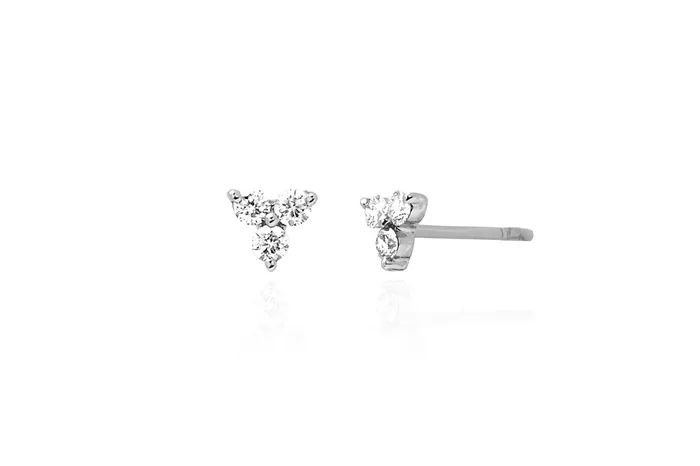 Earrings ef collection Diamond Trio Stud