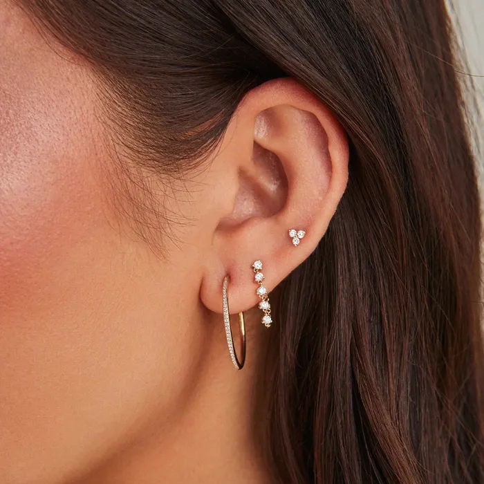 Earrings ef collection Diamond Trio Stud