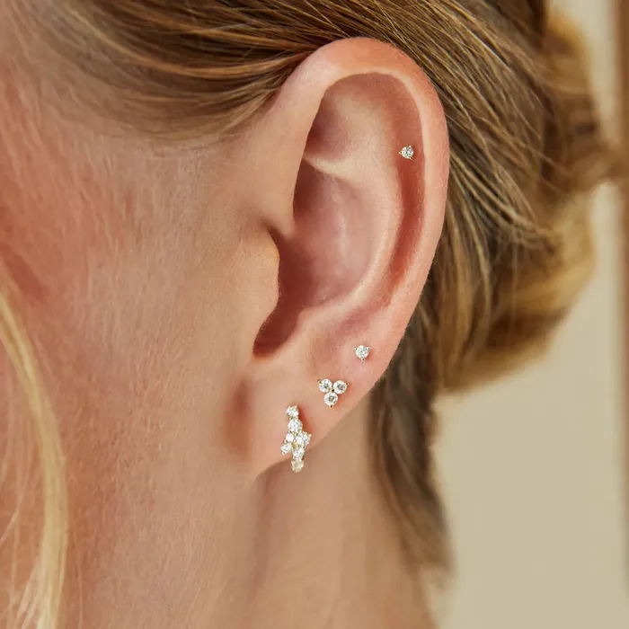 Earrings ef collection Diamond Trio Stud