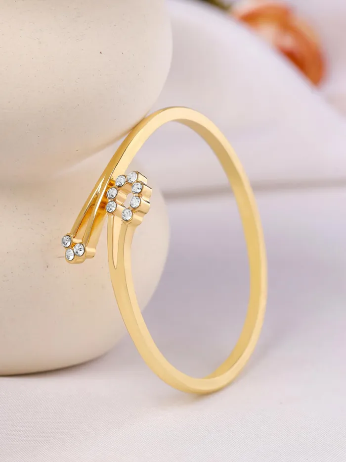 Earrings Fashion Gold Bangle Bracelet Elegant Cubic Zirconia Design 26 Size Gold Yellow Chimes