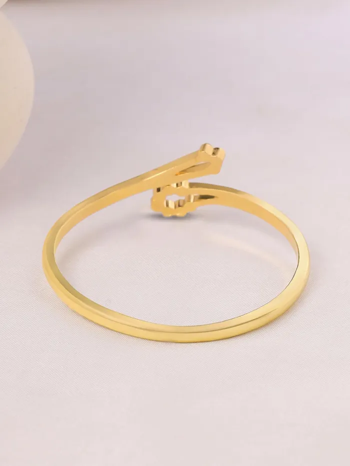 Earrings Fashion Gold Bangle Bracelet Elegant Cubic Zirconia Design 26 Size Gold Yellow Chimes