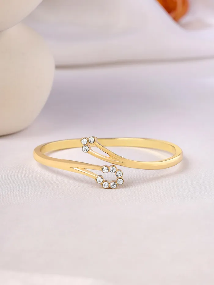 Earrings Fashion Gold Bangle Bracelet Elegant Cubic Zirconia Design 26 Size Gold Yellow Chimes
