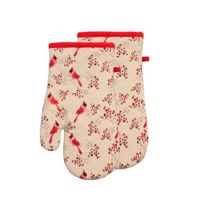 Earrings Harman Red Cardinal Oven Mitt Set2