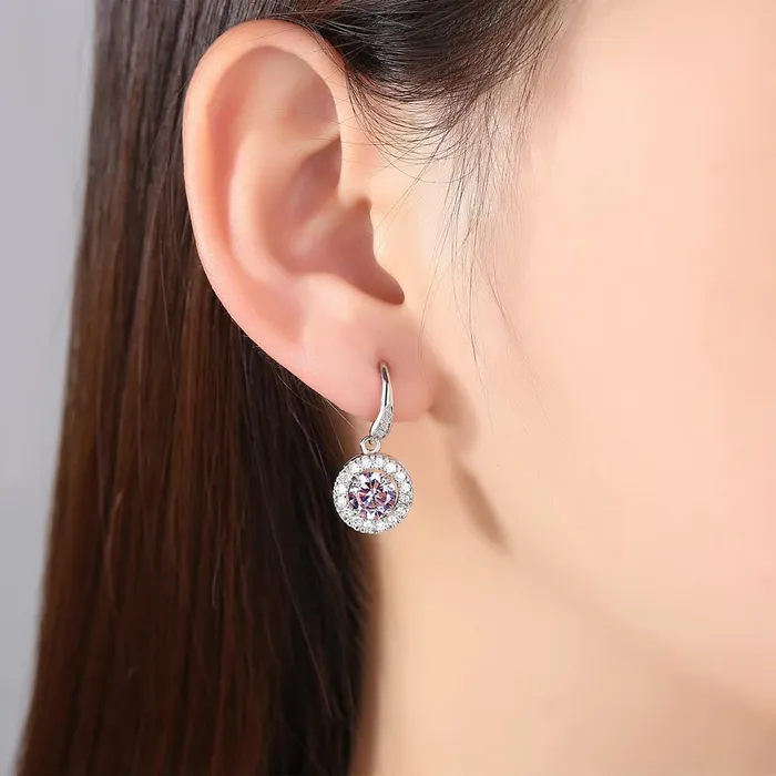 Earrings Kairangi Earrings for Women and Girls Fashion White Stone Crystal Drop Earing Silver Tone Earring Round Shape Drop Earrings Birthday Gift for girls and women Anniversary Gift for Wife Yellow Chimes