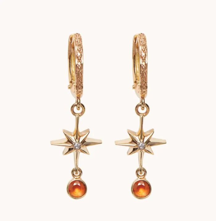 Earrings Marlo Laz lucky star diamond hoop earrings
