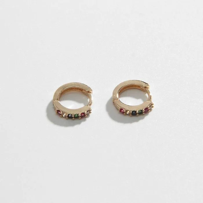 Earrings Rainbow Diamond Huggies Biella Vintage