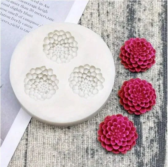 Earrings RESIN ART HUB Dahlia Flower Shaped Silicone Mold For Candle Making