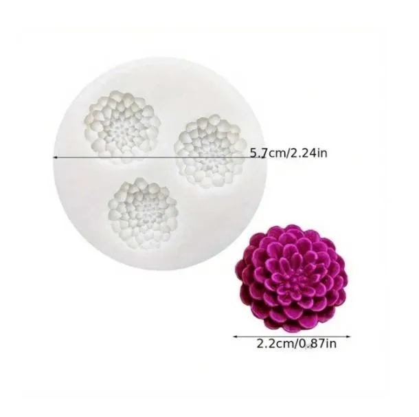 Earrings RESIN ART HUB Dahlia Flower Shaped Silicone Mold For Candle Making