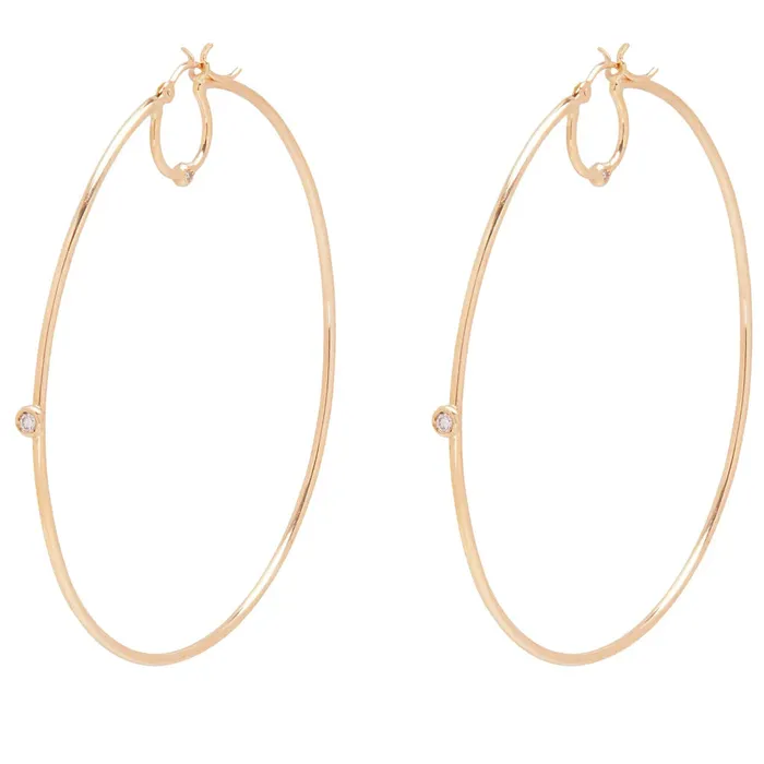 Earrings Scosha Dame Diamond Hoops in Gold