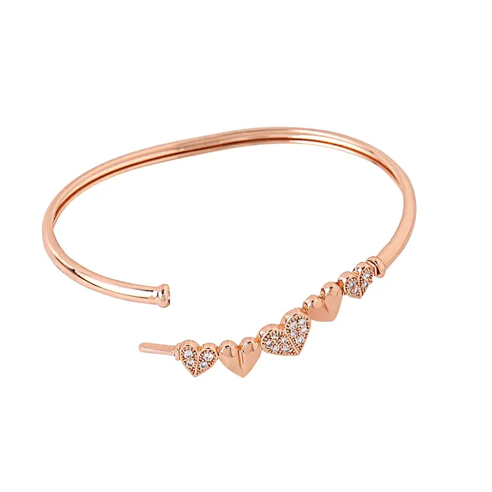 Earrings Yellow Chimes Bracelet for Women and Girls Rose Gold Cuff Kadaa Bracelets for Women and Girls Multi Heart Charm Hand Cuff Kadaa Bracelet Birthday Gifts For Women Valentine Gift for Girls Yellow Chimes