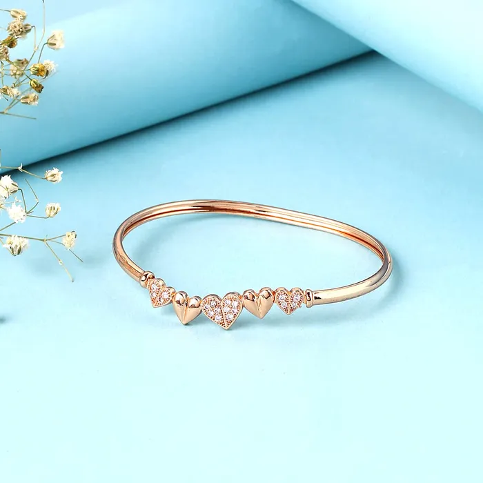 Earrings Yellow Chimes Bracelet for Women and Girls Rose Gold Cuff Kadaa Bracelets for Women and Girls Multi Heart Charm Hand Cuff Kadaa Bracelet Birthday Gifts For Women Valentine Gift for Girls Yellow Chimes