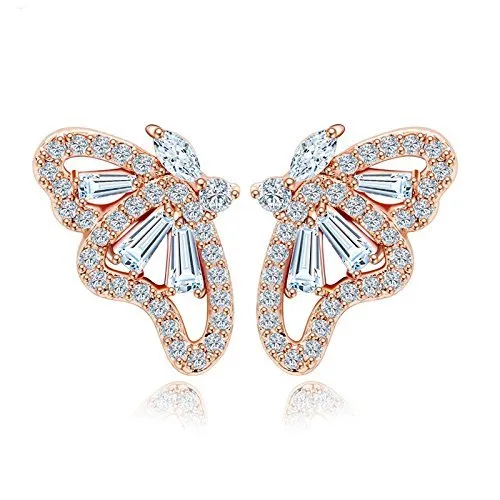 Earrings Yellow Chimes Classic 18K Rose Gold Crystal Butterfly Earrings for Women Girls Yellow Chimes Earrings Yellow Chimes Classic 18K Rose Gold Crystal Butterfly Earrings for Women Girls Yellow Chimes