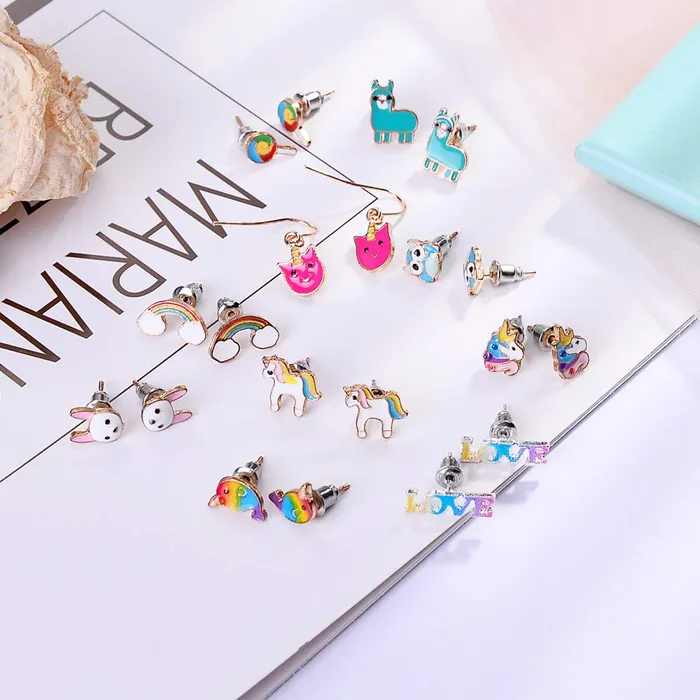 Earrings Yellow Chimes Melbees by Yellow Chimes Stud Earrings for Girls Set of 24 Pairs of Appealing Cute Little Combo Studs Earrings for Kids and Girls