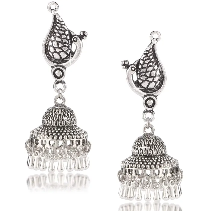 Earrings Yellow Chimes Peacock Fem Bell Ghungroo Silver Oxidized Jhumka Earrings for Women and Girls Yellow Chimes Earrings Yellow Chimes Peacock Fem Bell Ghungroo Silver Oxidized Jhumka Earrings for Women and Girls Yellow Chimes