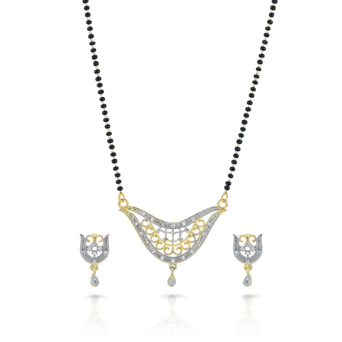 Earrings Yellow Chimes Sparkling ADAmerican Diamond Studded Ethnic Traditional Black Beads Designer Mangalsutra Pendant Set with Earrings for Women Yellow Chimes Earrings Yellow Chimes Sparkling ADAmerican Diamond Studded Ethnic Traditional Black Beads Designer Mangalsutra Pendant Set with Earrings for Women Yellow Chimes