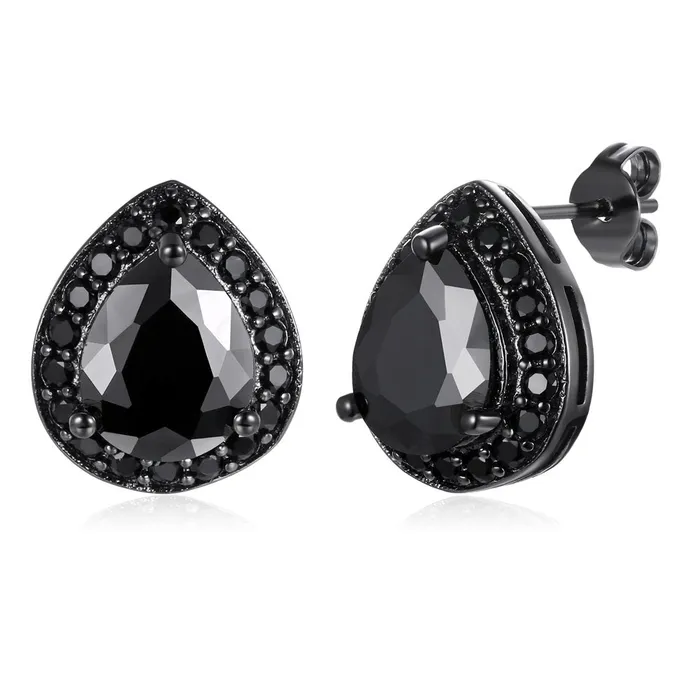 Earrings Yellow Chimes Yellow Chimes A5 Grade Black Crystal Black Gun Plated Studs Earrings for Women Girls Earrings Yellow Chimes Yellow Chimes A5 Grade Black Crystal Black Gun Plated Studs Earrings for Women Girls