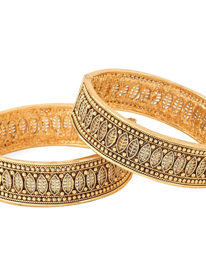 Earrings Yellow Chimes Yellow Chimes Bangles for Women Gold Toned Red Stone Studded Set of 2 Pcs Meenakari Touch Bangles for Women and Girls