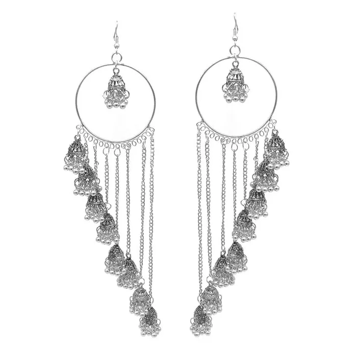 Earrings Yellow Chimes Yellow Chimes by Yellow Chimes Jhumki Earrings for Women Oxidized Silver YCTJEROXD19JHMSL