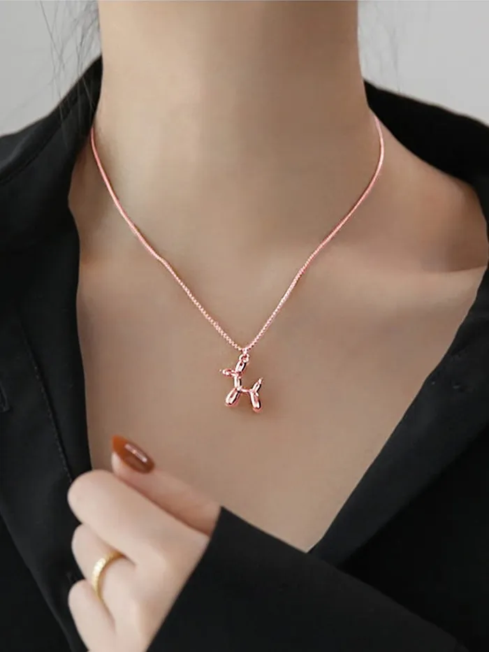 Earrings Yellow Chimes Yellow Chimes Chain Pendant for Women Rose GoldPlated DogShaped Pendant With Chain For Women and Girls