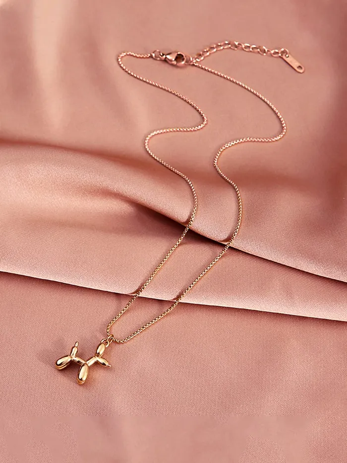 Earrings Yellow Chimes Yellow Chimes Chain Pendant for Women Rose GoldPlated DogShaped Pendant With Chain For Women and Girls