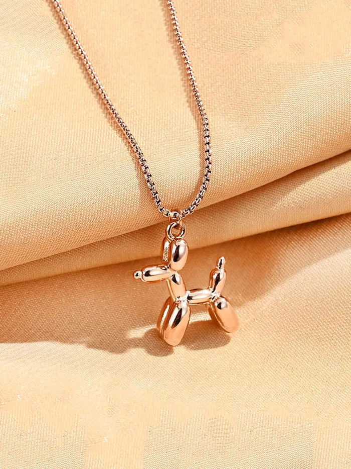 Earrings Yellow Chimes Yellow Chimes Chain Pendant for Women Rose GoldPlated DogShaped Pendant With Chain For Women and Girls